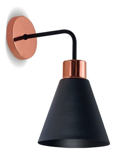 Lámpara aplique de pared San Justo Iluminación OS8902 color negro con cobre 220V