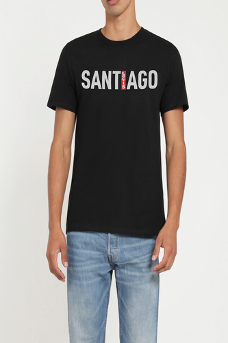 Polera Latam City - Santiago Gráfica Negro Levis