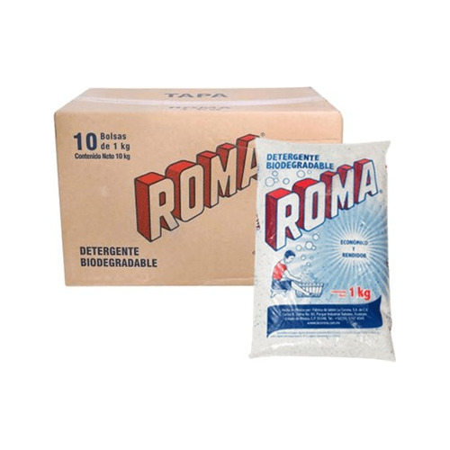 Roma Detergente En Polvo / Caja Con 10 Bolsas De 1 Kg