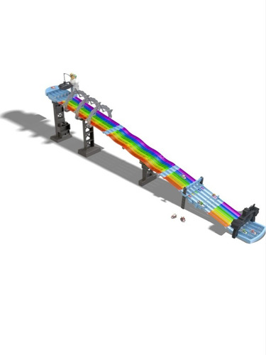 Pista Hot Wheels Mario Kart Rainbow Road Raceway Arcoiris (Usado)