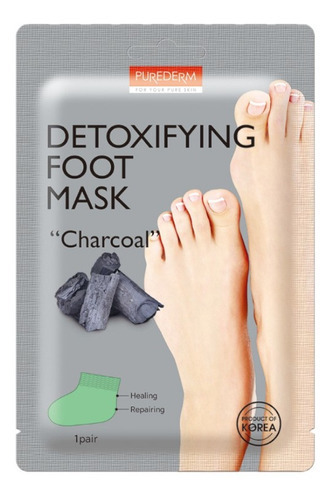 Mascarilla facial para piel todo tipo de piel Purederm Mascarilla para pies Detoxifying Foot mask 100g
