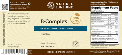 Vitamina B Complex 100 Cápsulas