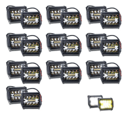 10 Par Faros 20 Led Dually Bicolor Blanco Ambar Estrobo