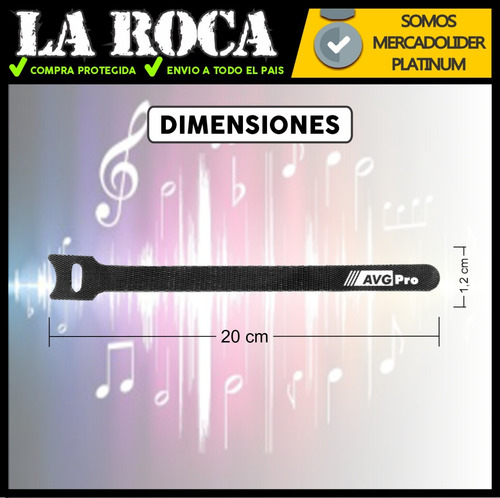 Imagen 6 de 10 de Precinto Pack X20 Abrojo Sujeta Cable Reutilizables Sonido