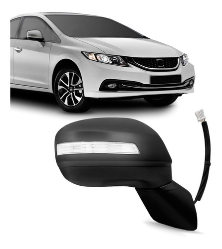 Retrovisor Civic 2012 2013 2014 2015 Eletrico C/pisca Preto