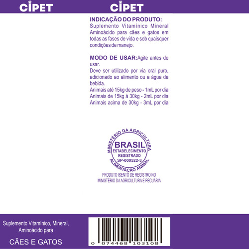 Suplemento Petcalm 30ml Cipet - Seu Pet Mais Calmo