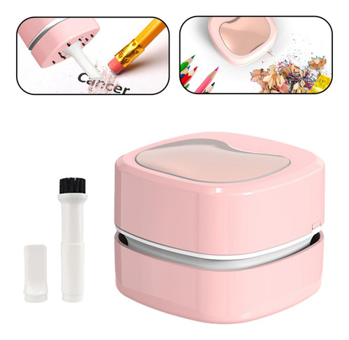 2 Aspiradora De Escritorio, Barredora De Polvo De Mesa, Rosa