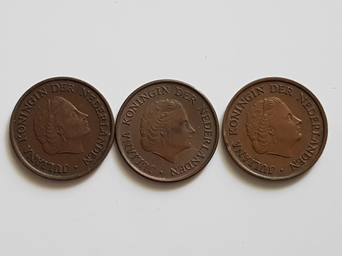 Monedas X 3 Paises Bajos 5 Cent 1950 1962 1967 Bronce Florin