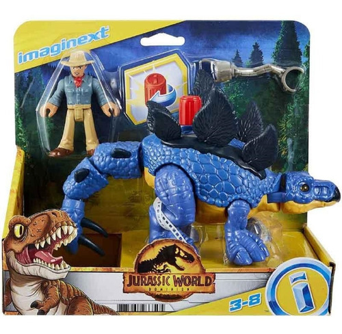 Jurassic World Figura Dinosaurio Estegosaurio Y Dr Grant