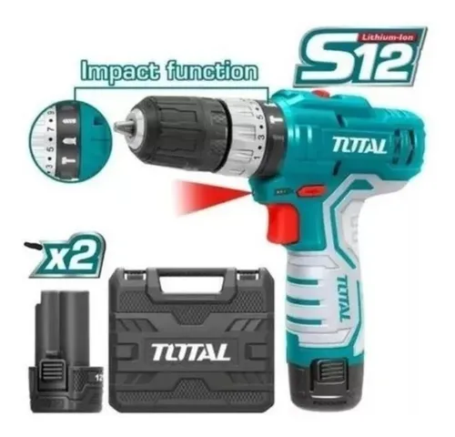 Taladro Inalambrico De Impacto 10mm 12v Total Tidli1232-7