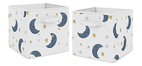 Cubos De Almacenamiento De Tela, Diseño De Luna Y Estrella