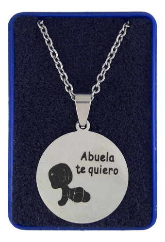 Dije Abuela Te Quiero + Cadena 50cm + Estuche