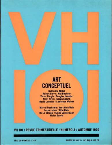 Revista / V H 101 N°3 ( 1970 ) Arte Conceptual - Duchamp