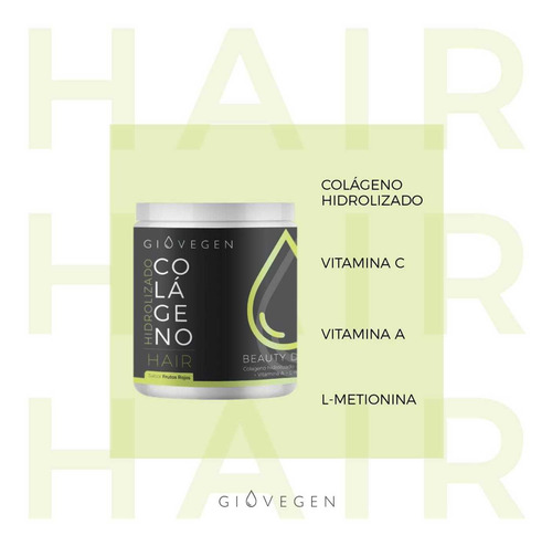 Imagen 3 de 9 de Giovegen Hair - Colágeno Hidrolizado Bebible