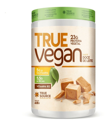 True Vegan - Whey Vegano Isolado 418g - True Source Sabor Doce De Leite