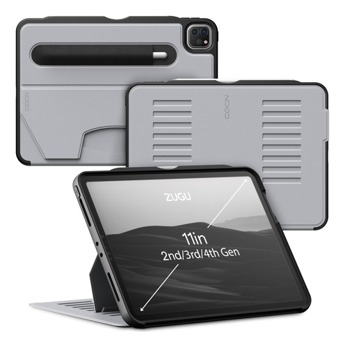 Funda Para iPad Pro De 11  Protectora Delgada Ajustable Gris