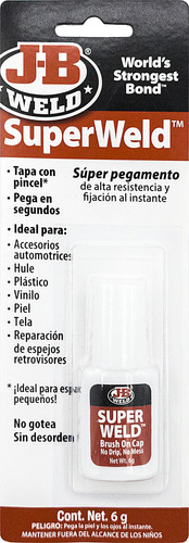 Adhesivo Instantáneo 6g J-b Weld Multiusos Con Brocha