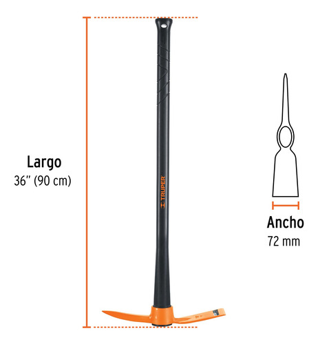 Talacho-pico 2.5 Lb Mango Fibra De Vidrio 36 , Truper 18631