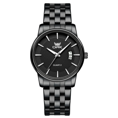 Cor de fundo do relógio masculino Opk 6045 Quartz: preto