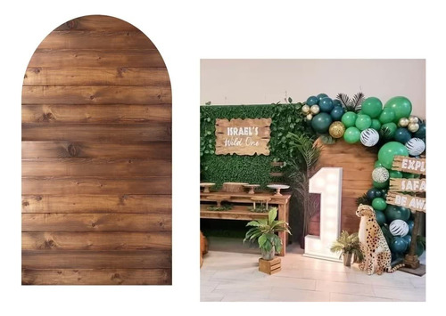 Ittsmnt Telon Fondo Arco Madera Forma Selva Arqueada Para