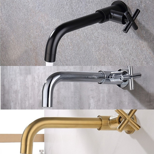 Grifo De Lavabo Montado En La Pared De Latón Moderno Baño So