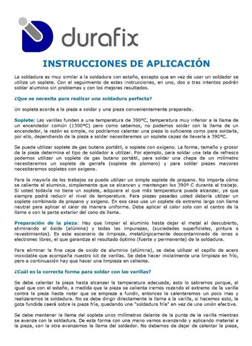Imagen 8 de 9 de 10 Varillas Para Soldar Aluminio Con Gas Butano Durafix Usa
