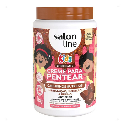 Salon Line Kids Chocolate 1kg: Creme De Pentear Para Cachos