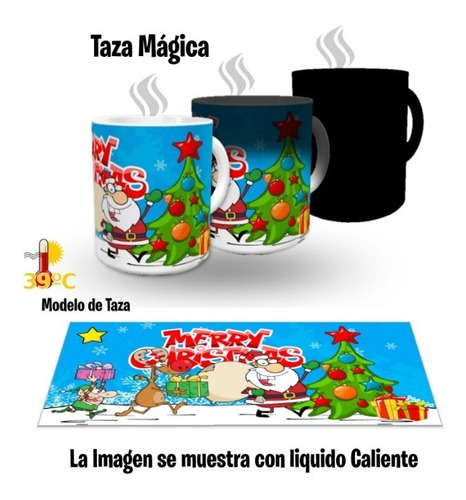 Taza Magica, Santa Claus Navidad, Y Caja Para Regalo, Envio