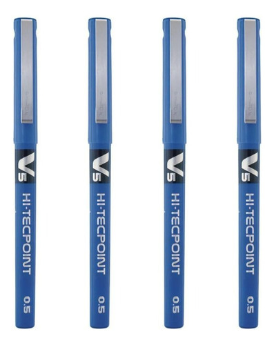 Roller Punta Aguja Pilot V5 Pack X4 Tecpoint Trazo Precisión Azul Azul