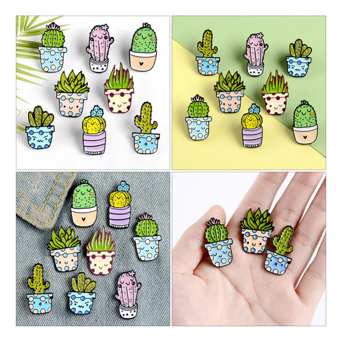 Broche De Solapa Para Hombre Con Forma De Cactus, Delicado,