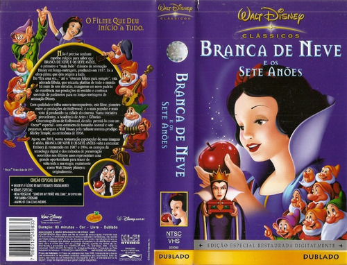 Vhs Branca De Neve E Os Sete Anões A Primeira Obra Prima De