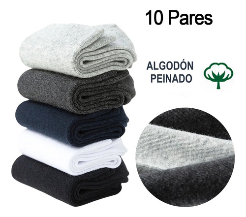 Calcetines De Algodón 3/4 Elegantes Para Hombre, 10 Pares
