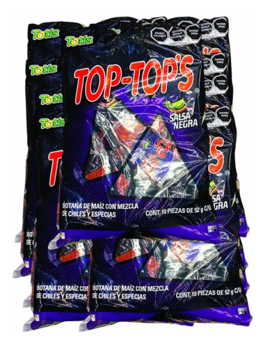 Top-tops Totopos Totis Salsa Negra  90 Pz 52 G C/u