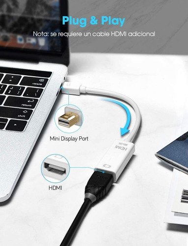 Imagen 5 de 5 de Adaptador Thunderbolt Minidisplayport A Hdmi-compatibe 4k