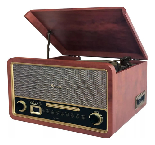 Radio Vitrola Toca Disco De Vinil Bluetooth Usb Cassete Cd
