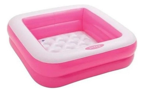 Piscina infantil hinchable cuadrada rosa Intex de 57 litros