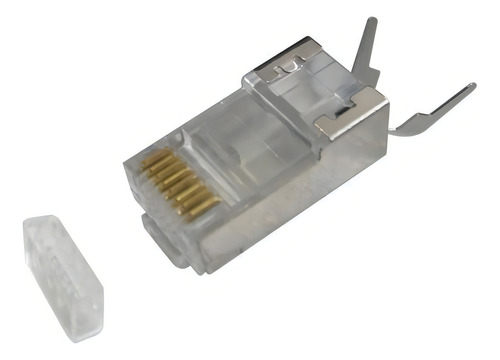 Conector RJ45 CAT6 Blindado Profissional Cat6a Cat7 Plug Kit C/10pçs