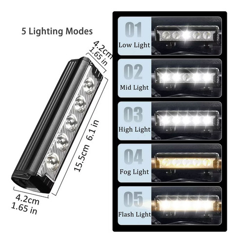 Luces De Bicicleta Recargables De Linternas Potente 5 Led