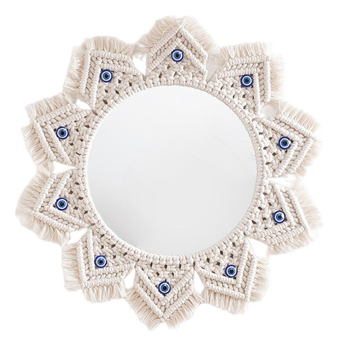 * Espejo De Pared Colgante, Espejo Decorativo Con Flecos De