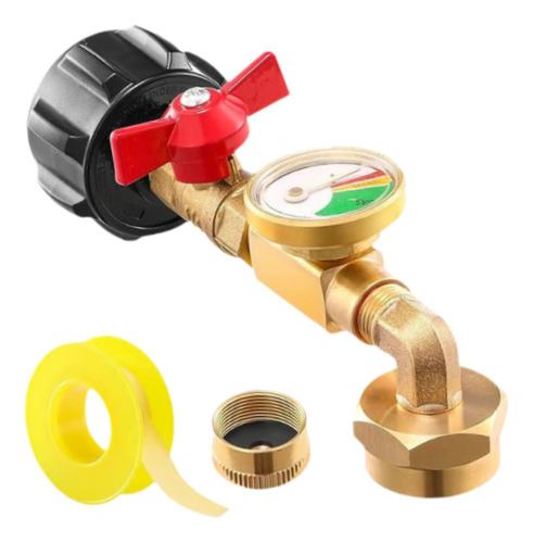 Adaptador De Recarga De Gas Con Calibre De Latón,