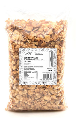 Plátano deshidratado en trozos CazelFrutos Deshidratados sin TACC 250 g