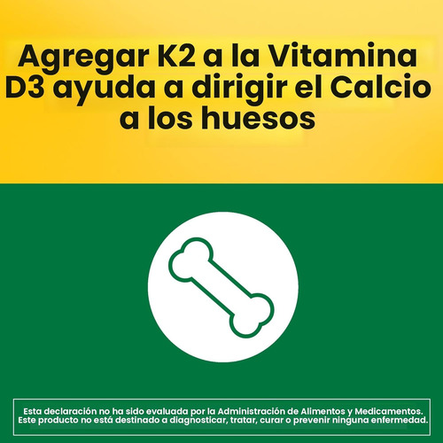 Vitamina D3 Y Vitamina K2 30 Cáps Blandas Nature Made