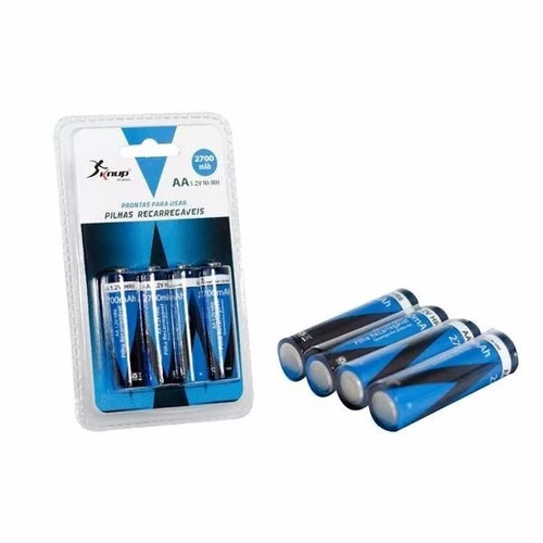 Pilha Aa Recarregável 2700mah Knup Lacrado C/ 4 Unidades