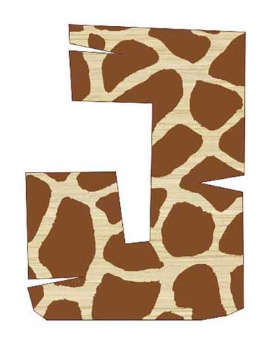 Aplique Alfabeto Safari Girafa 1 J - 5cm