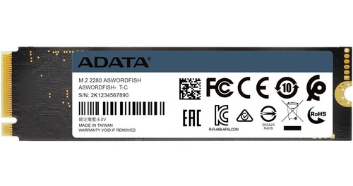 Disco Solido Ssd Adata Swordfish 2tb Nvme Pci-e Gen3x4 M.2 C Color Gris