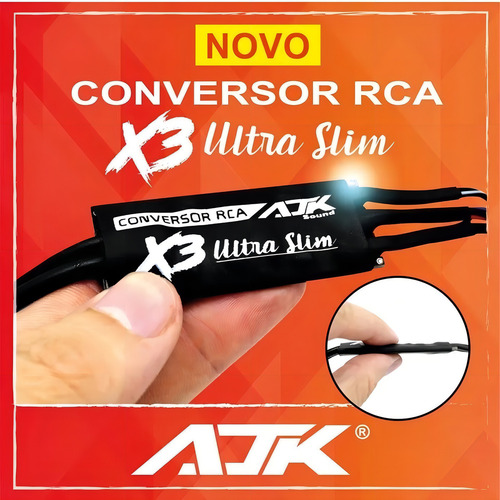 Conversor Automotivo Rca Remoto Slim Ajk X3 Slim Com Remote