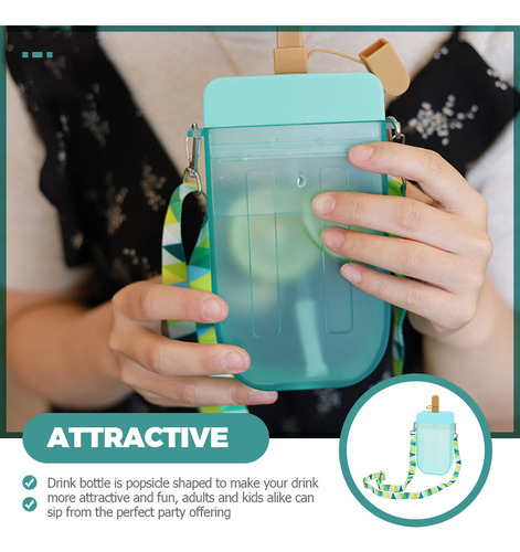 O, Botella Agua Ajustable En Forma Vaso Con Pajita For N