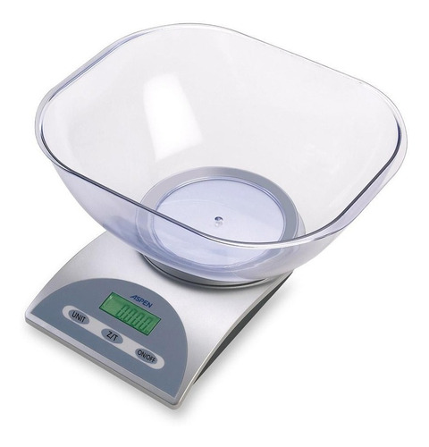 Balanza De Cocina Digital Aspen Silver Bc-220 Con Bowl 3kg