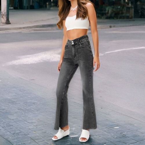 Jeans De Cintura Alta Para Mujer Vaqueros Ajustados