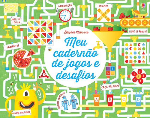 Meu cadernão de jogos e desafios, de Usborne Publishing. Editora Brasil Franchising Participações Ltda, capa mole em português, 2017